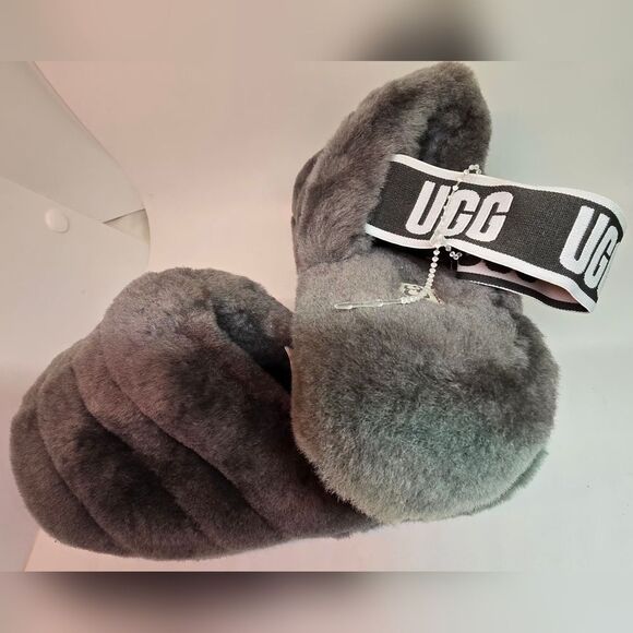 NWT UGG Charcoal Plush Women's Slippers 8 - Picture 11 of 11